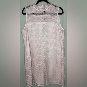 NWT Maxsport Lace Crochet Overlay Mockneck Sleeveless Dress Womens Size XL